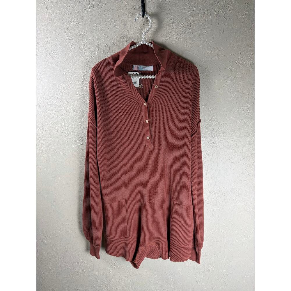 NEW Free People Beach XS Sweater Mini Dress Canyon Sunset Knit Lagenlook Boho - Picture 2 of 8